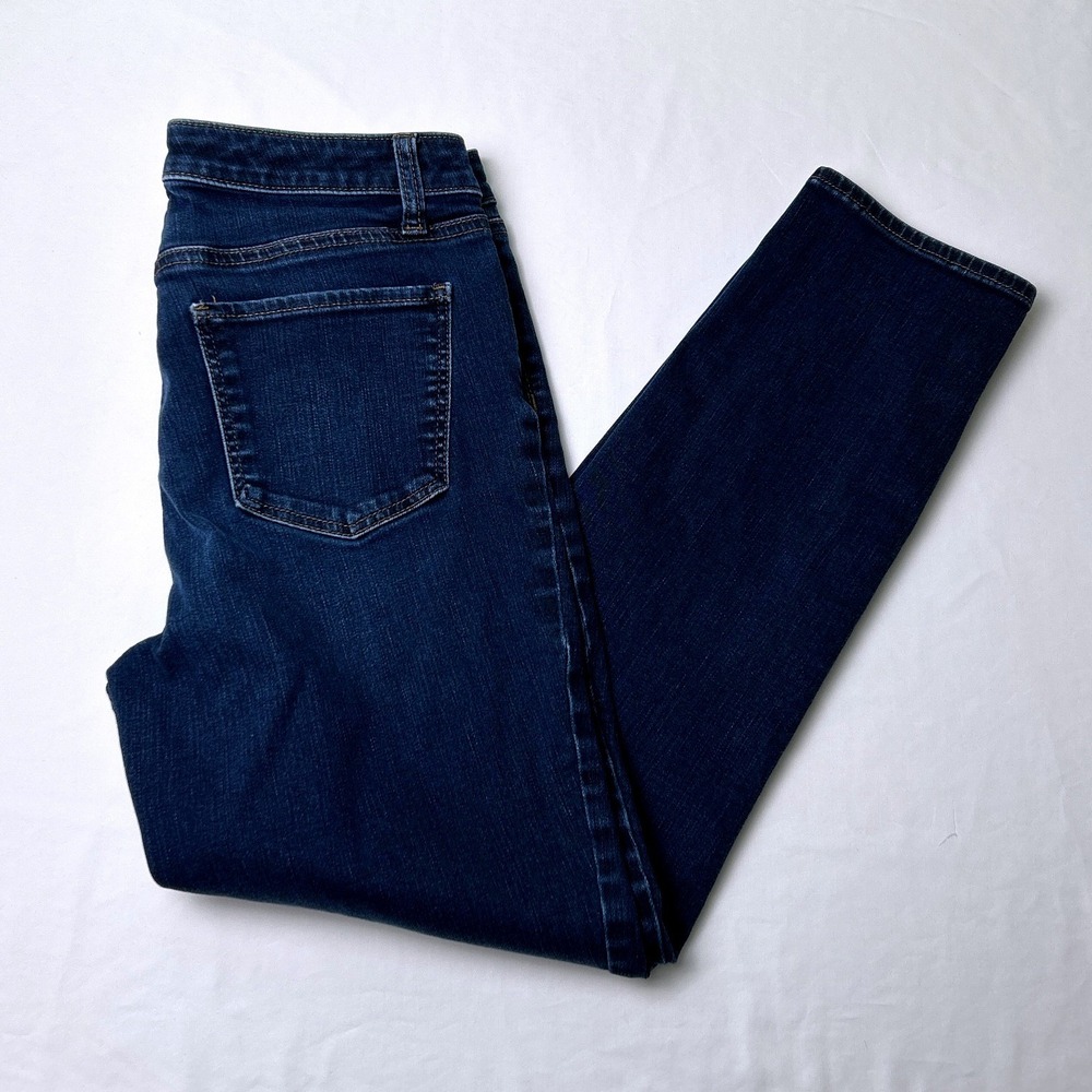 Talbots Womens Flawless Slim Ankle Jeans Size 6P Dark Wash Blue
